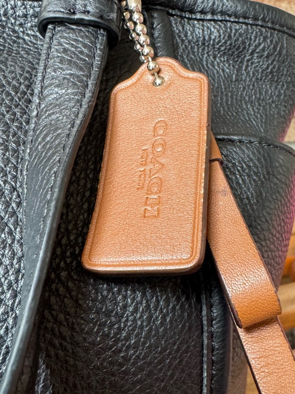 Coach Park Pebbled Leather Carrie Tote - Picture 7 of 12